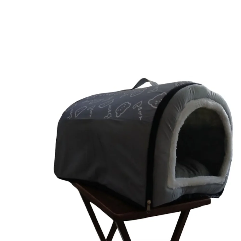Cozy Gray Pet Dog Bed Xl Washable Indoor Dog House